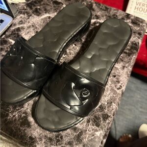 Valentino Garavani Black Slide Sandals